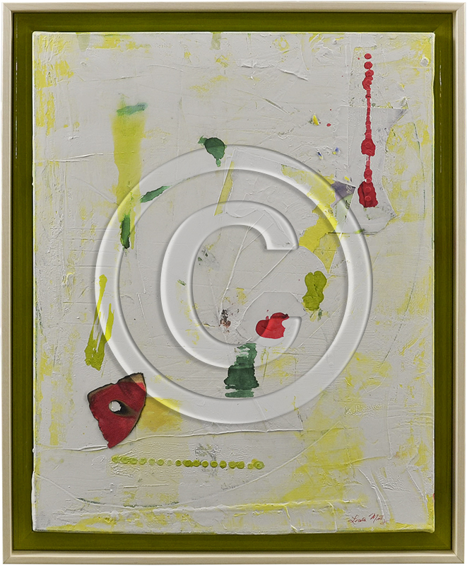 Image of Abstract Painting in Double Float Frame