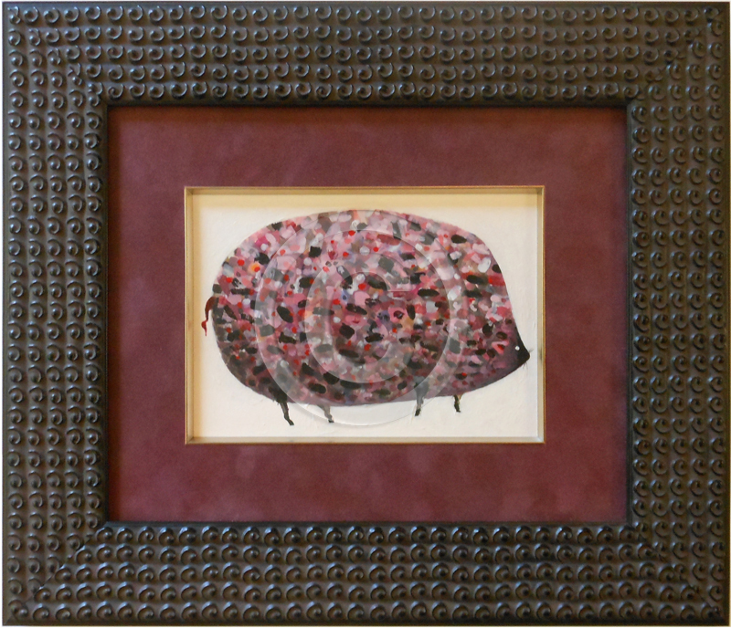 Image of Framed Painting of a Pig