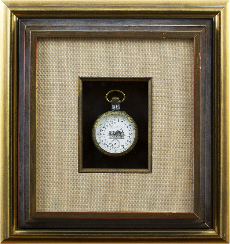 Image of Pocket Watch Shadowbox and Gold Frame